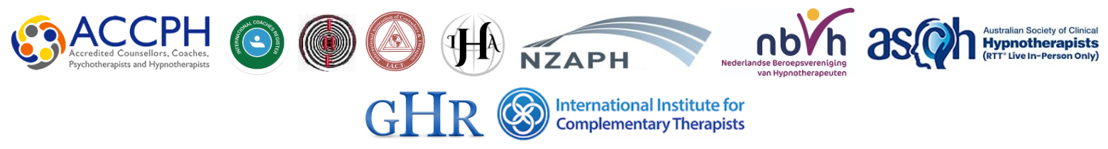 Professional accreditation logos: ACCPH, GHR, IICT, IHA, NZAPH, nbvh, ASCH, and International Institute for Complementary Therapists